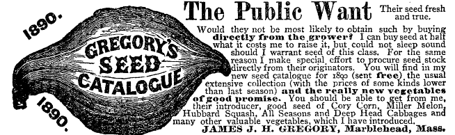 Gregory's Seeds, Garden and Forest Jan 1 1890, pg. ii